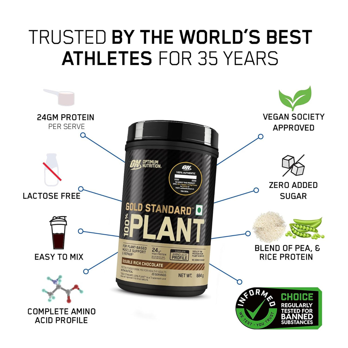 Optimum Nutrition (ON) Gold Standard 100 Plant Protein Powder