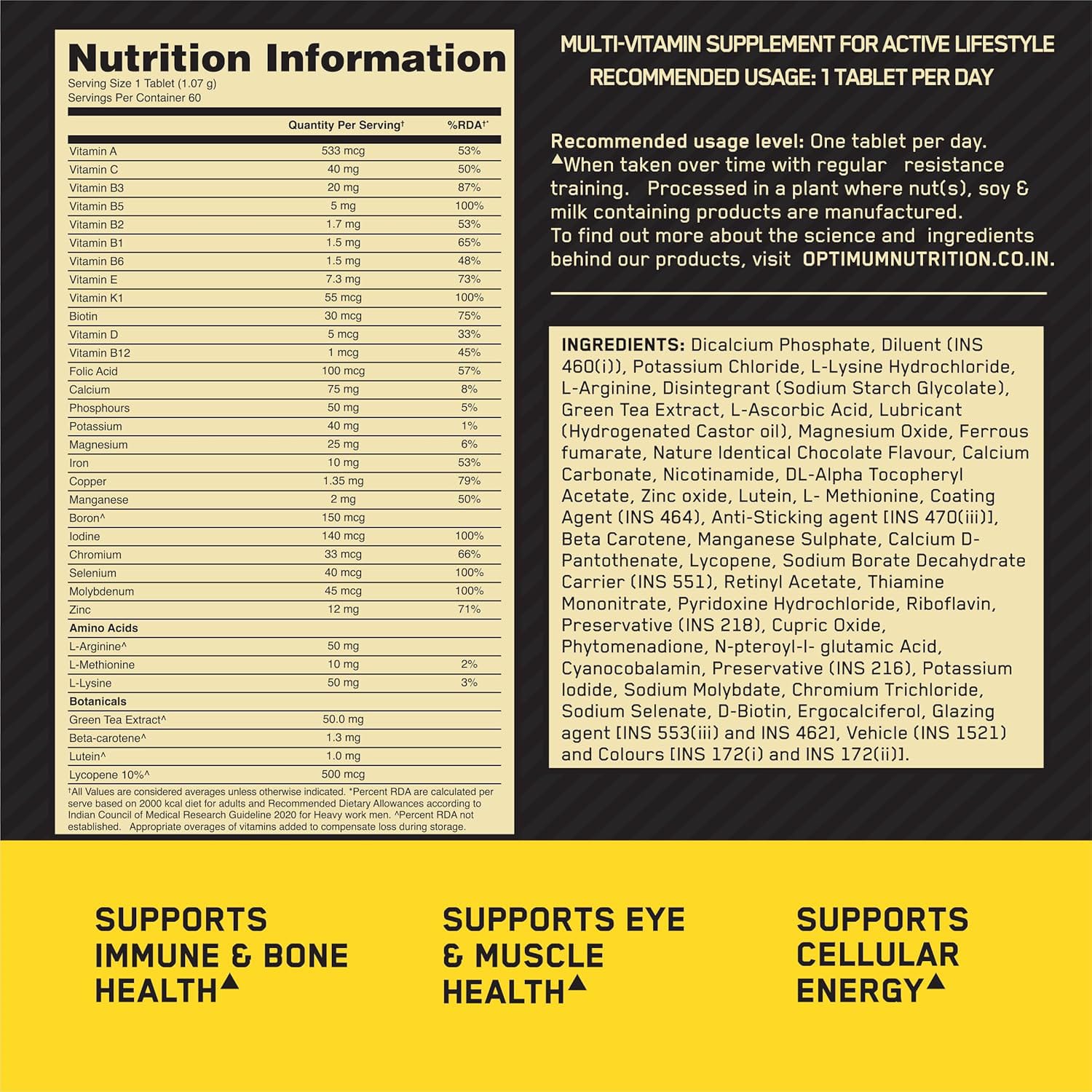 Optimum Nutrition ON Multivitamin For Men
