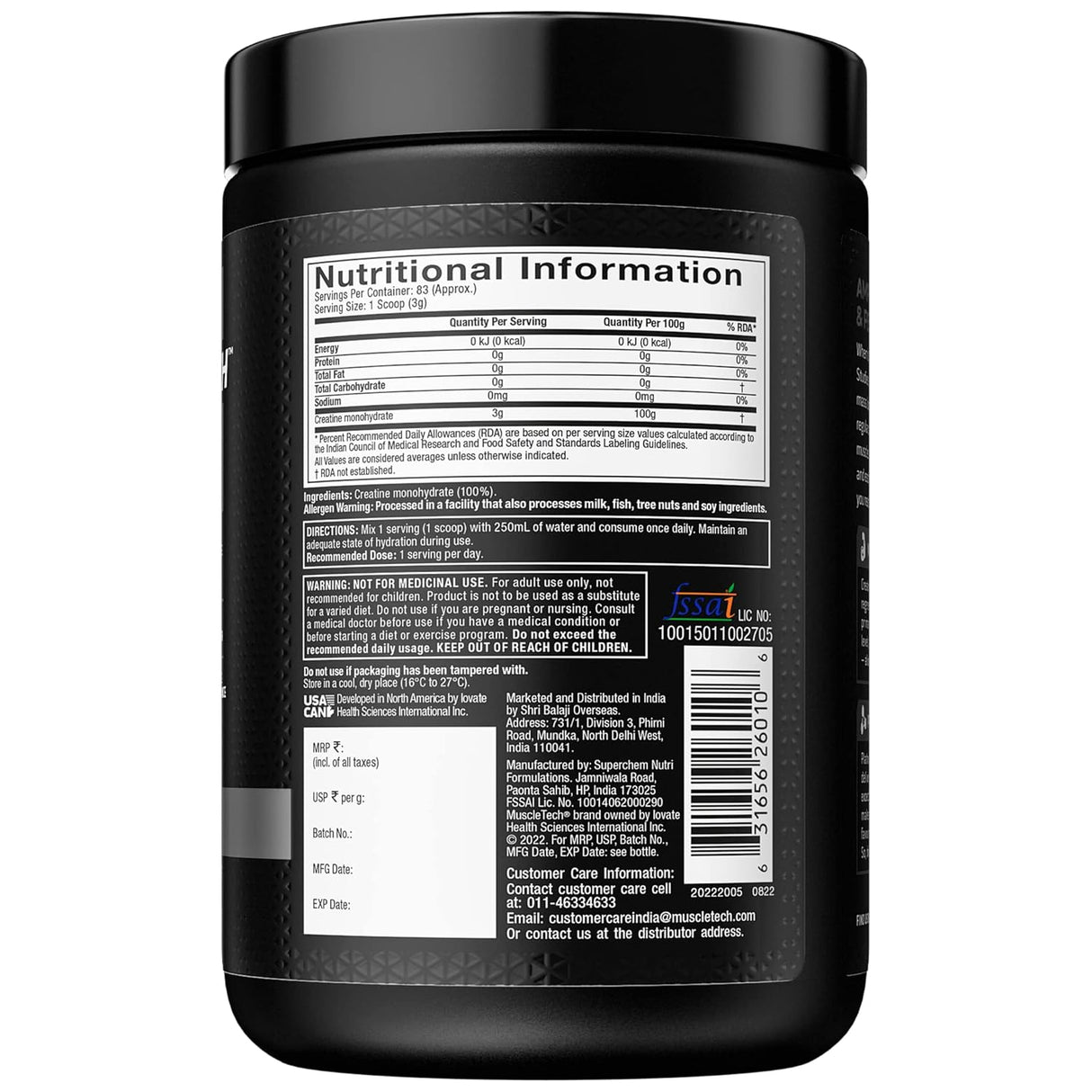 Muscletech Platinum 100 Creatine Powder