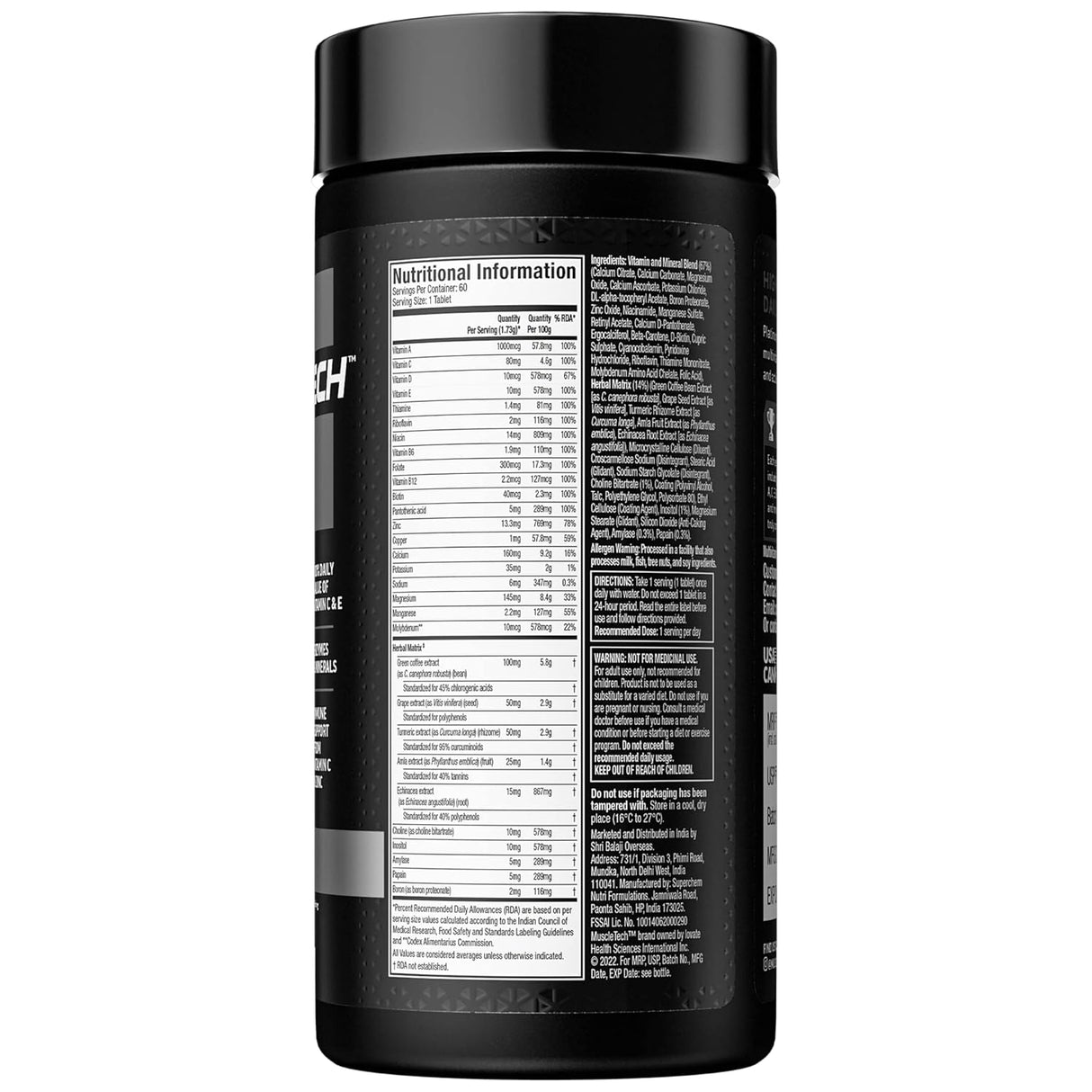 Muscletech Platinum Multivitamin