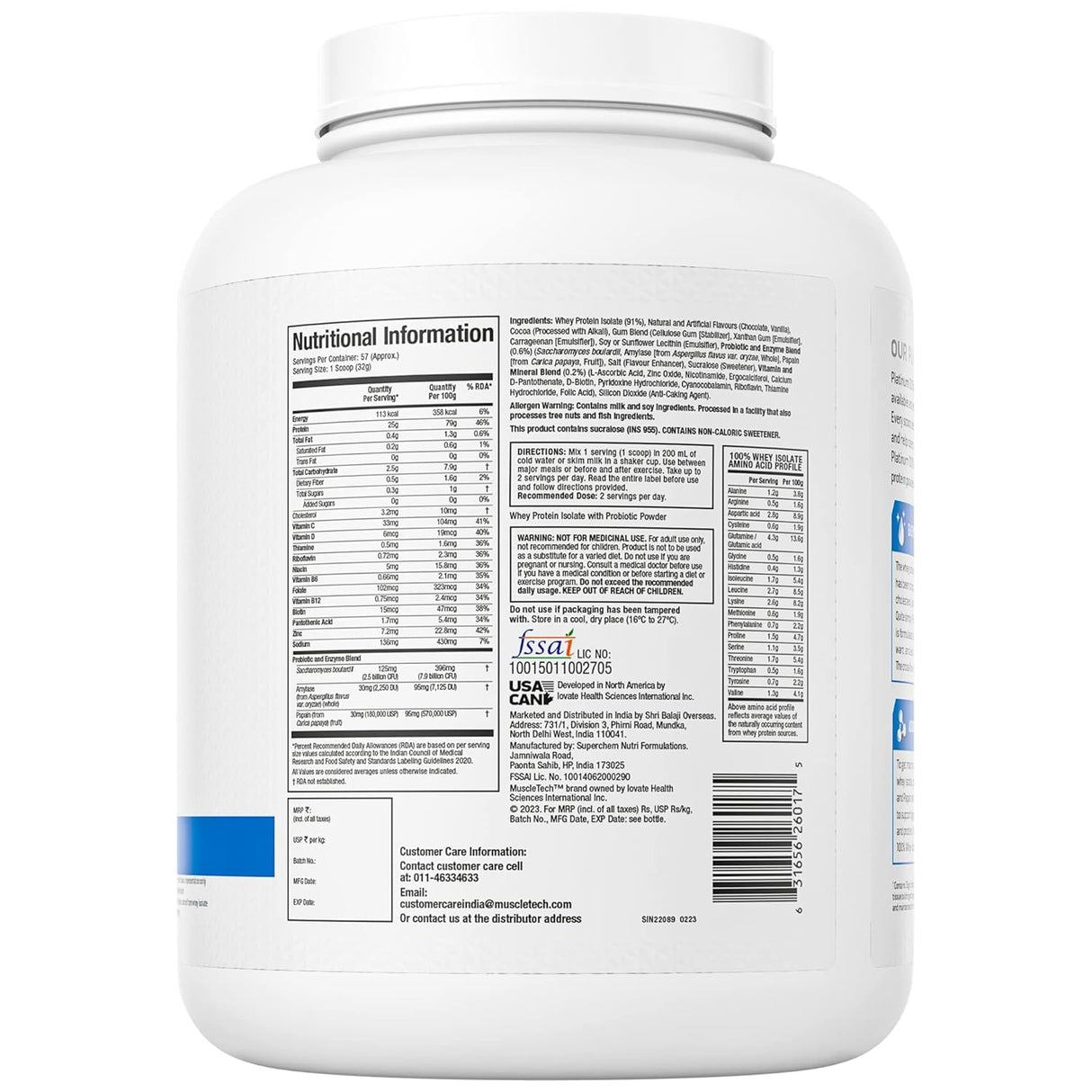 Muscletech Platinum 100 Whey Isolate