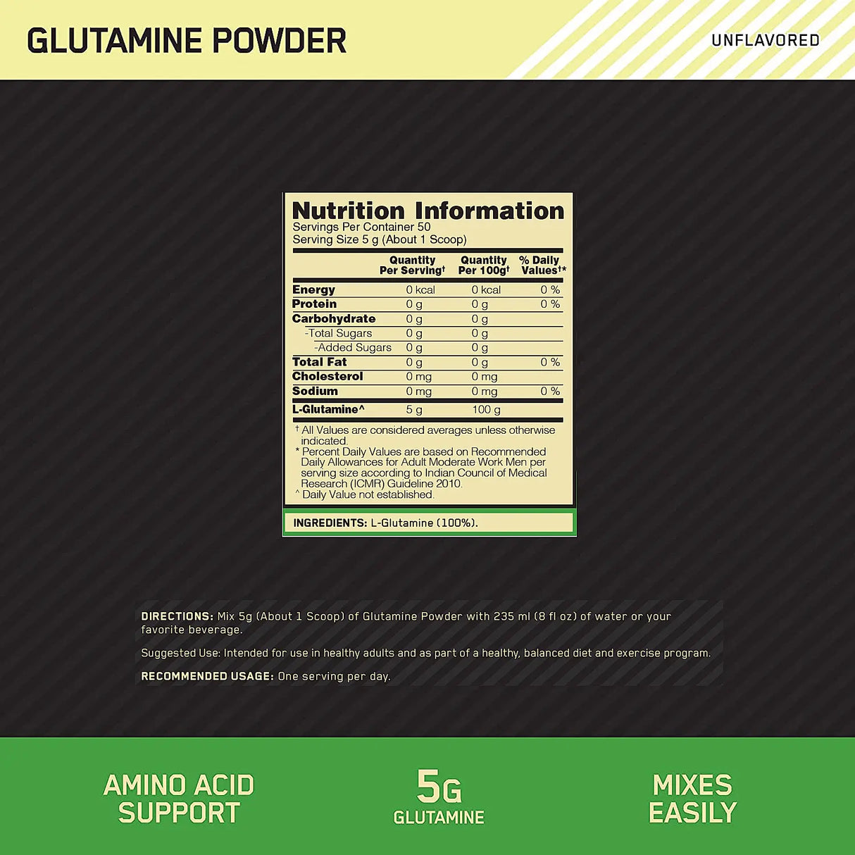 Optimum Nutrition (ON) Glutamine Powder